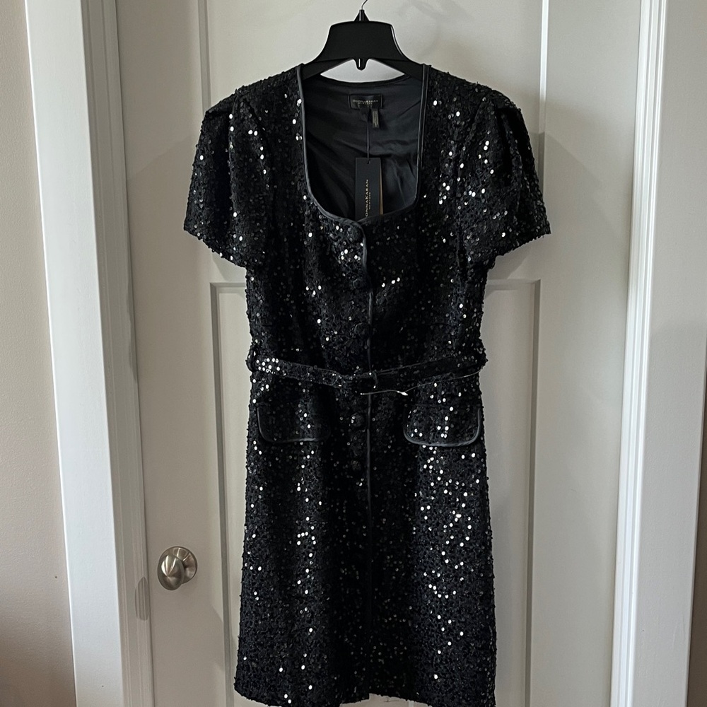 Donna Karan Black Sequin Mini Dress